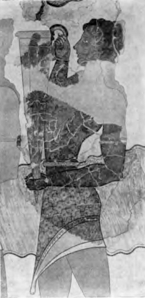 Кносс. Дворец. Фреска с изображением юноши, несущего сосуд, около 1600 г. до н. э.