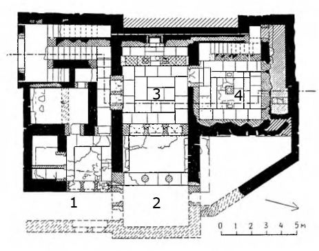 Кносс. «Царская вилла» около XV в. до н. э. План 1-го этажа