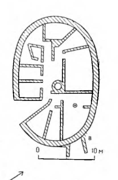 Хамаици; овальный дом, рубеж III и II тысячелетий до н. э.