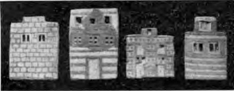 Крит. Кносс. Изображения городских домов на фаянсовых табличках из Кносского дворца, около 1600 г. до н. э.