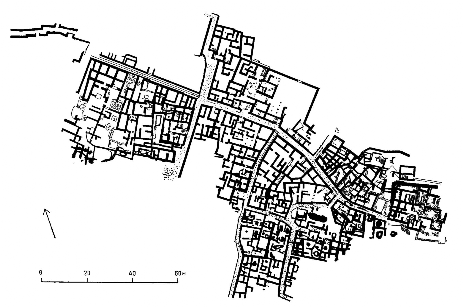 Палекастро. Раскопанная часть города, середина II тысячелетия до н. э. Генеральный план