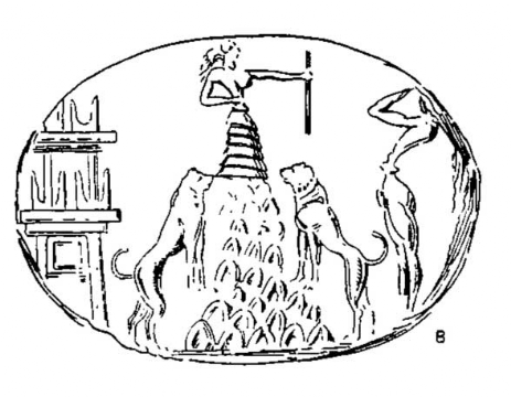 Крит. Резной камень с изображением многоэтажного здания