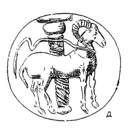 Крит. Изображение колонны на резном камне