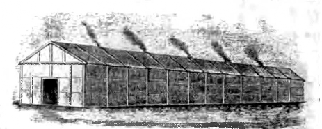 Неолит. Длинный дом племени сенека-ирокезов. Общий вид