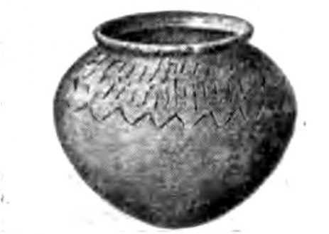 Неолит. Сосуд из Уткинского могильника с примитивным орнаментом