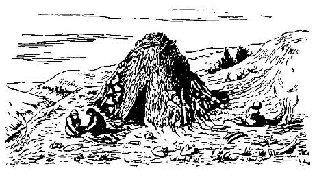 Верхний палеолит. Жилище Мезенской стоянки (реконструкция)