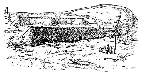 Средний палеолит. Палеолитическое жилище в Костенках IV (реконструкция)