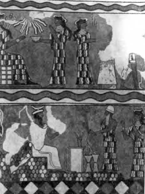 Мари. Дворец, начало II тысячелетия до н. э. Фрагмент росписи