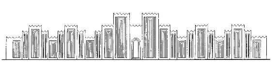 Борсиппа. Храмовый комплекс Эзида, VI в. до н. э. Реконструкция северного фасада храма