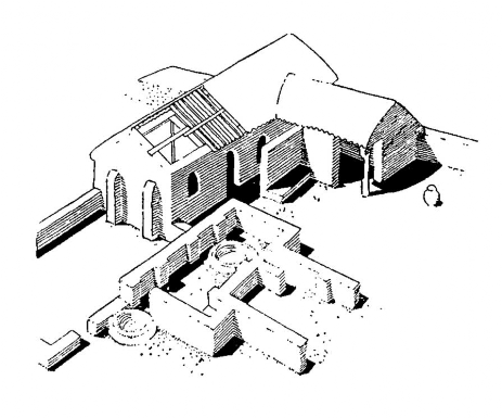 Двуречье. Хассуна. Жилой дом, V тысячелетие до н. э. Общий вид (реконструкция)