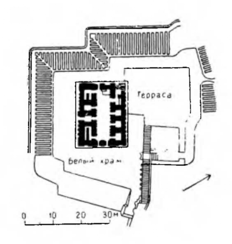 Урук. Белый храм, конец IV тысячелетия до н. э. План