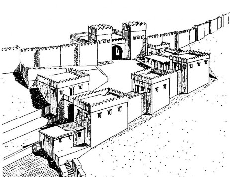 Мегиддо. Ворота, начало I тысячелетия до н. э. Реконструкция общего вида