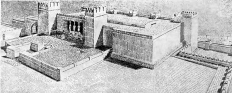 Сиро-хетты. Телль-Халаф. Храм-дворец, IX в . до н. э. Общий вид (реконструкция)
