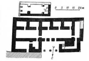 Сиро-хетты. «Бит-хилани» и мегарон в Телль-Тайнате, около 800 г. до н. э. План