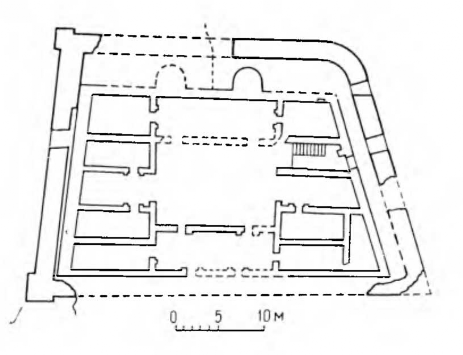 Хира. Укрепленное жилое здание, VI в. План