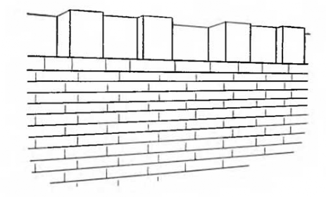 Урарту. Тейшебаини, VII в. до н. э. Карниз цитадели (реконструкция)