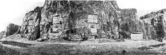 Накш-и-Рустем. Гробницы ахеменидских царей. Общий вид