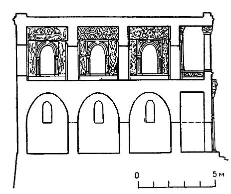 Иран. Жилой дом в Дари-Шахр, VI в. Разрез