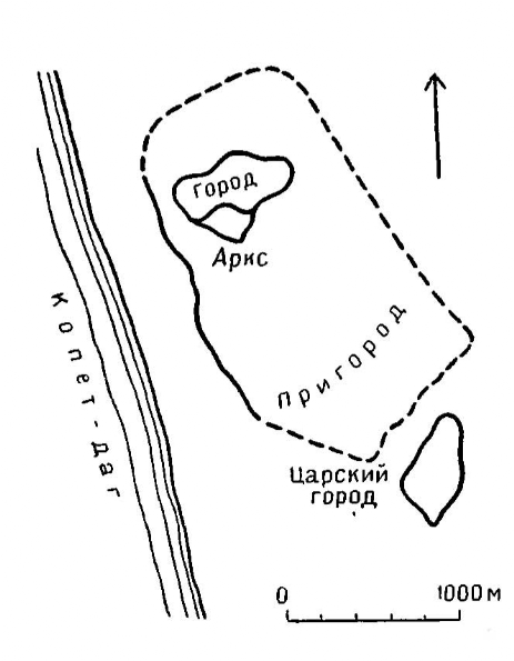 Средняя Азия. Ниса, план основного города