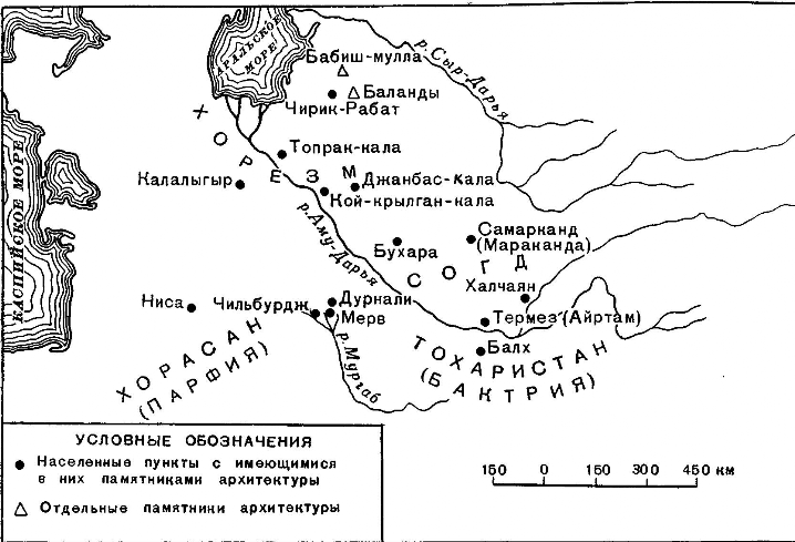 Карта Средней Азии