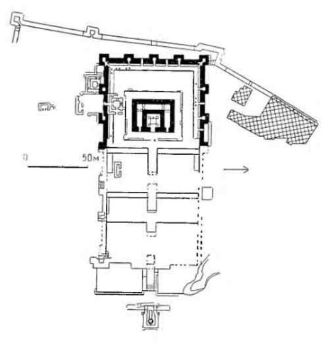 Храм Сурх-Котал, II в. План ансамбля