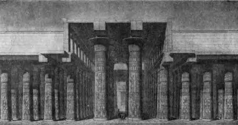 Карнак при Сети I. Храм Амона. Поперечный разрез гипостильного зала (реконструкция)