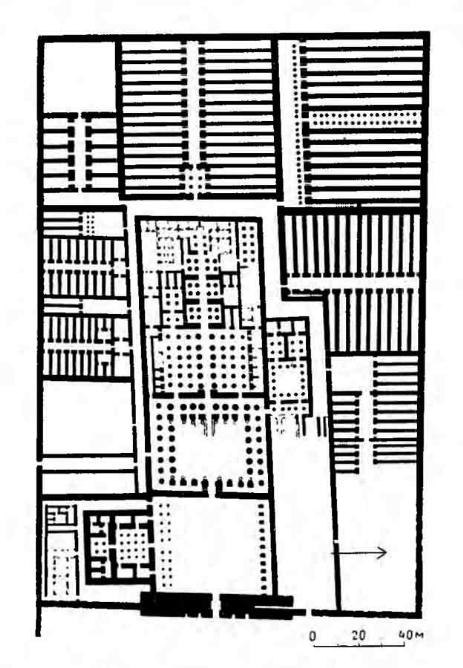 Рамессеум. Построен Рамсесом II около 1250 г. до н. э. План