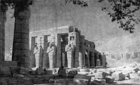 Рамессеум. Общий вид второго двора с юго-западной стороны