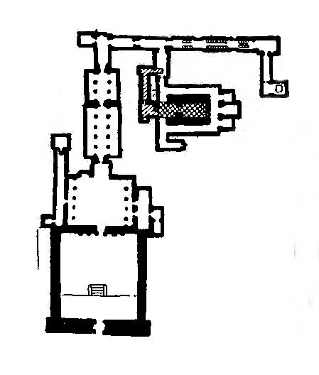Поздний период. Дейр-эль-Бахри. Ансамбль гробницы жреца Амона Педиамонеминету. План