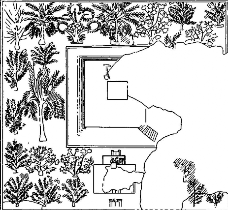 Дворцы Эхнатона. Изображение сада на гробнице верховного жреца Мерире