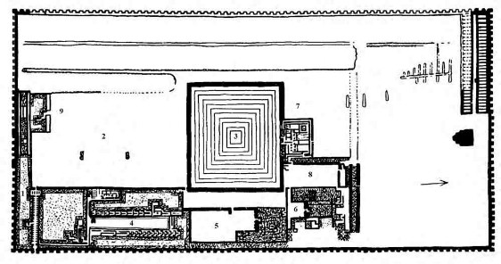 Древнее царство. Саккара. Генеральный план комплекса пирамиды