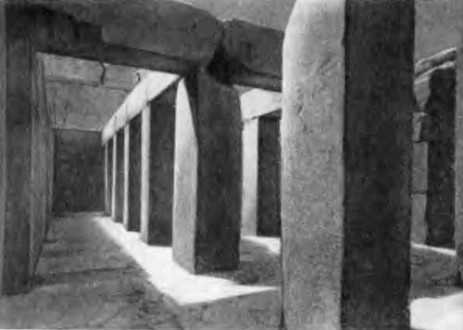 Пирамиды в Гизе. Интерьер верхнего заупокойного храма пирамиды Хефрена