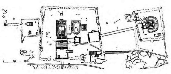Храмы в Фивах. Комплекс храмов в Карнаке. Генеральный план