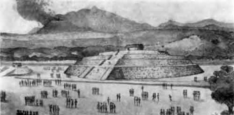 Куикуилько. Пирамида, до 500 г до н. э. общий вид