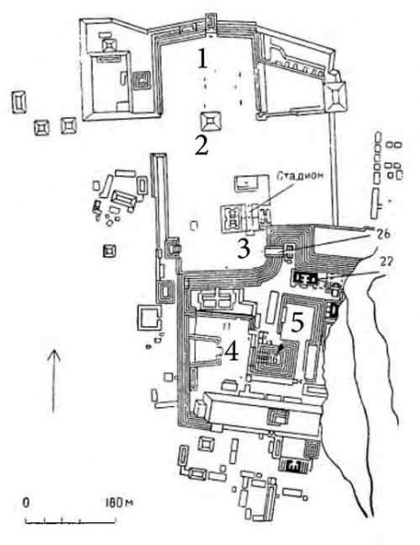  Копан, VIII в. Генеральный план центра города