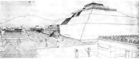 Теотихуакан пирамида Солнца, н. э.; общий вид